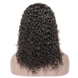 Human Hair 13×6 Lace Frontal Natural Black Kinky Curly BOB Wig